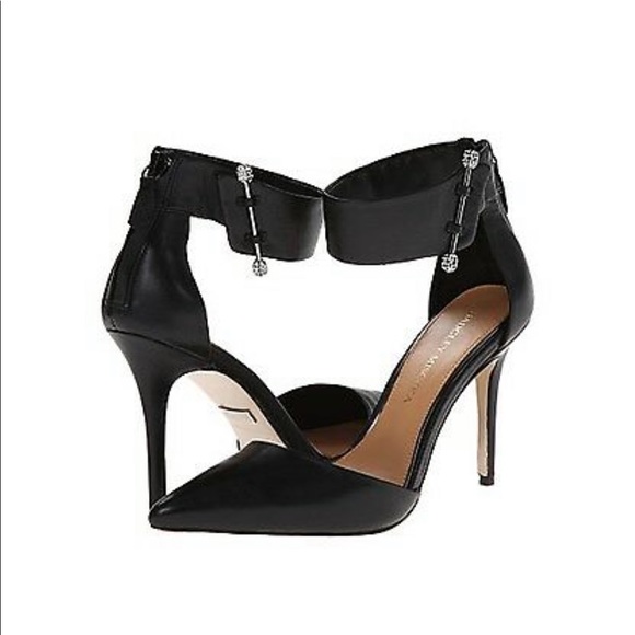 badgley mischka valerie rhinestone strap satin pumps